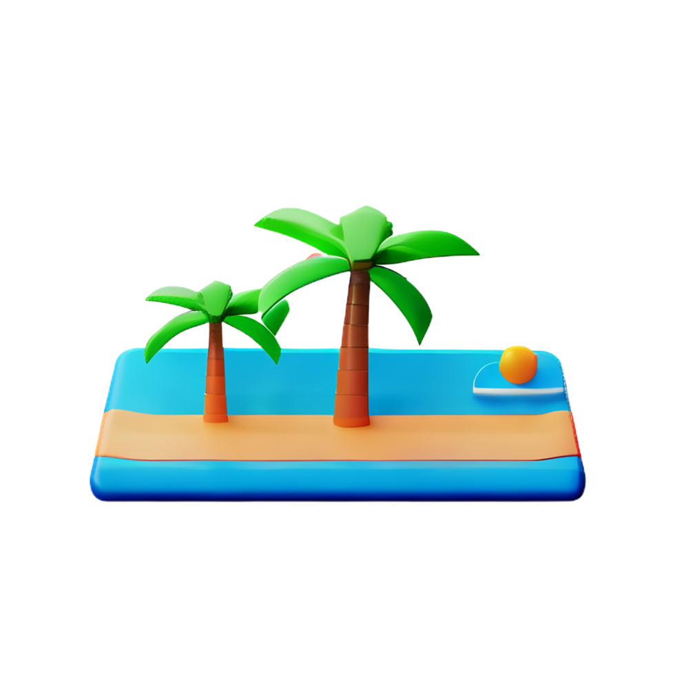 strand 3d icoon illustratie png