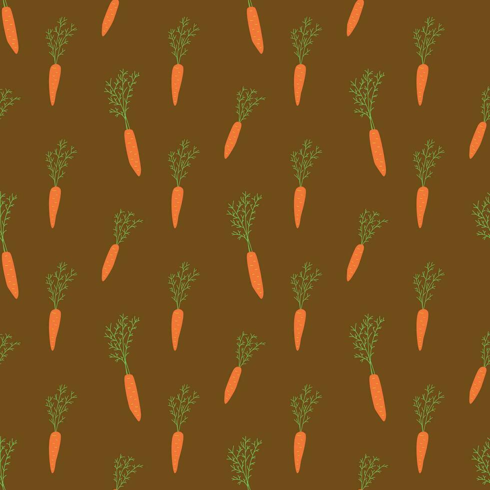 Seamless pattern with carrots, hand drawn vector