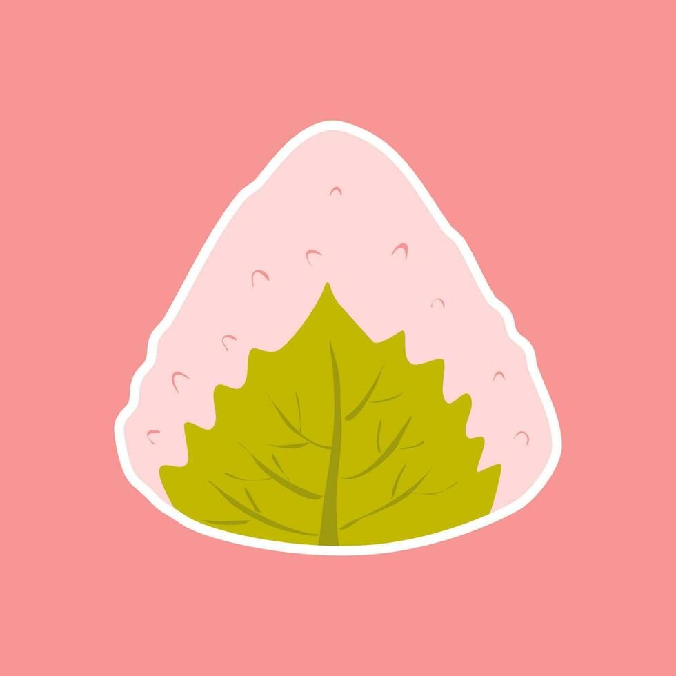 cute Japanese sakura mochi kawaii vector art illustration