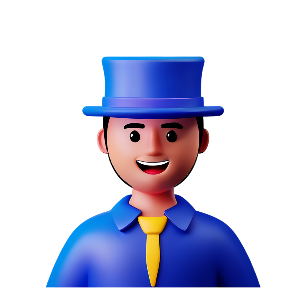 magician face 3d profession avatars illustrations png