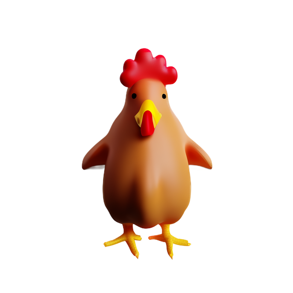 kyckling 3d tolkning ikon illustration png