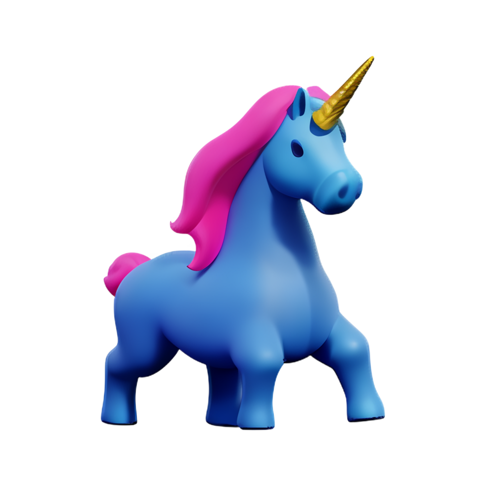 unicorn 3d rendering icon illustration png