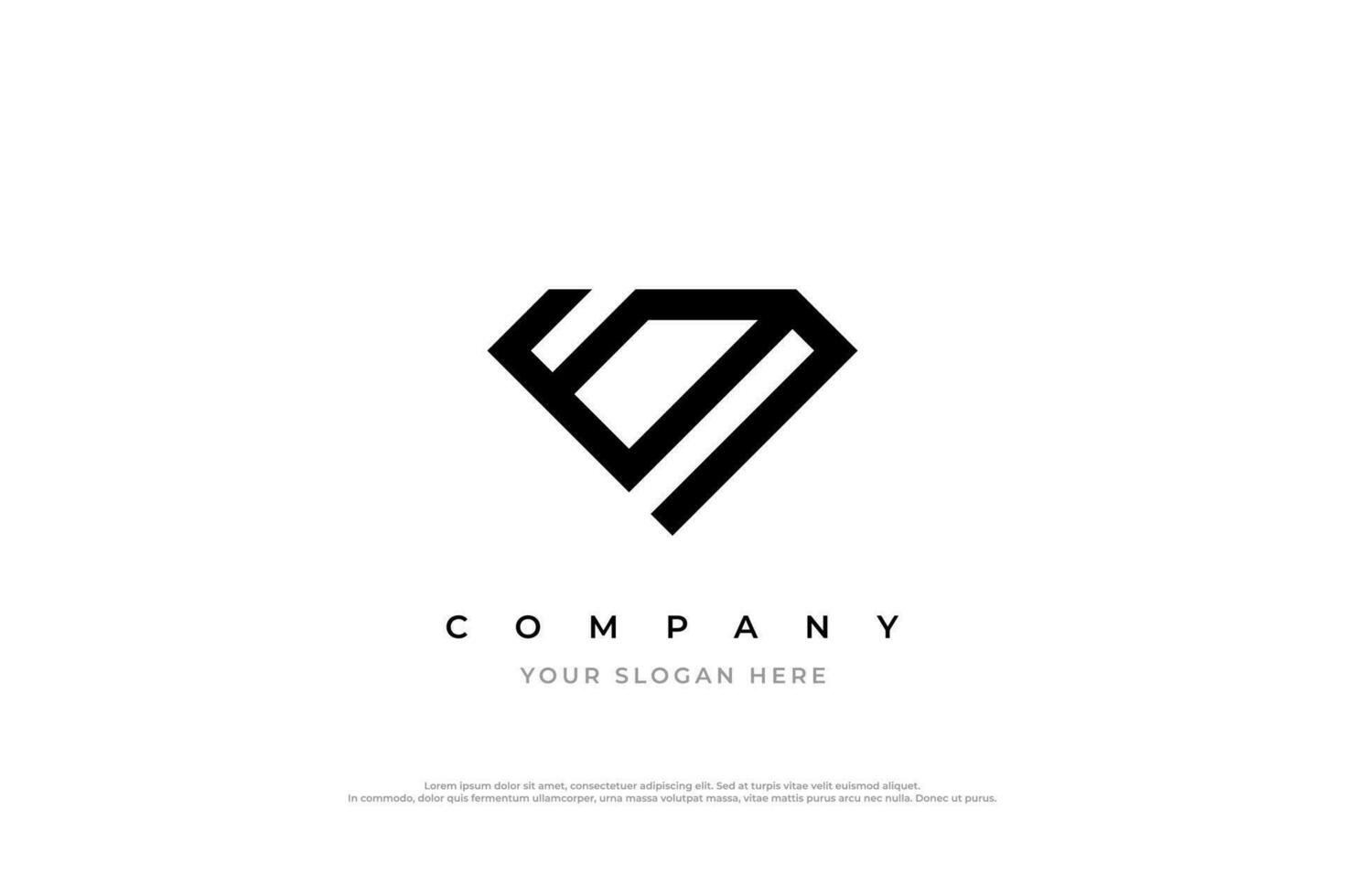 Simple Abstract Diamond Logo Design vector