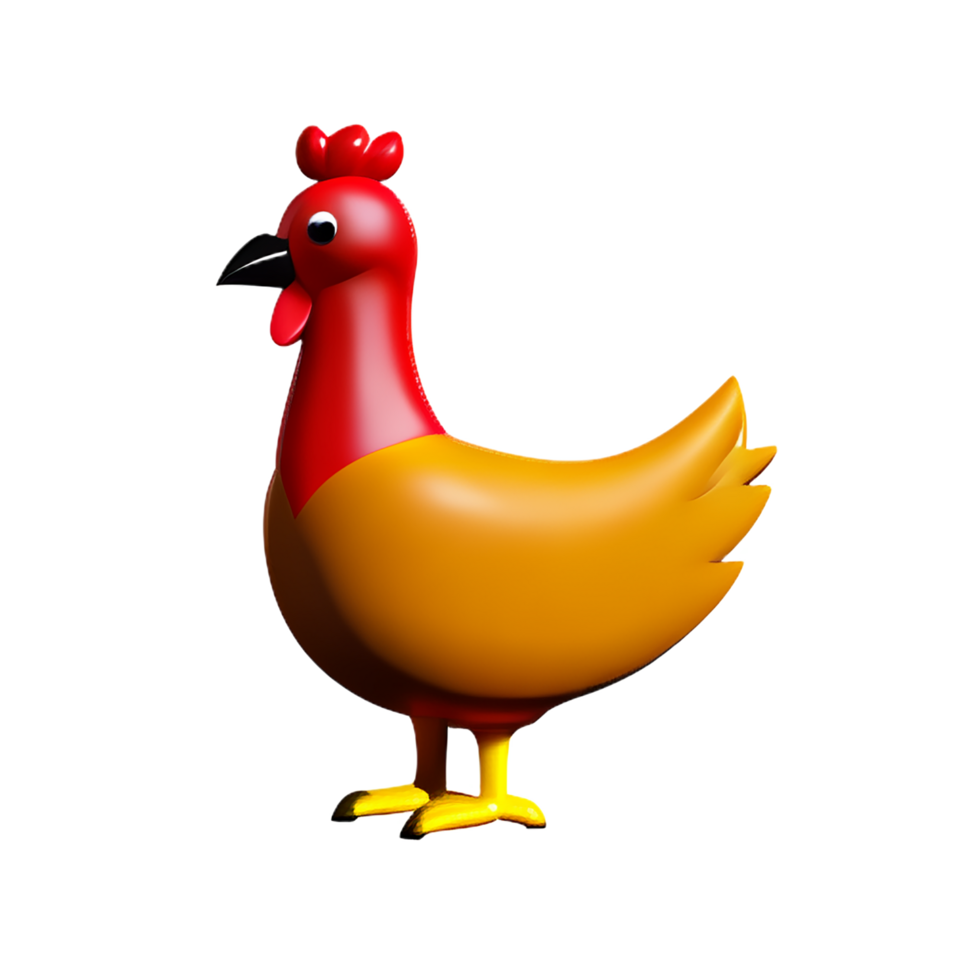 chicken 3d rendering icon illustration png