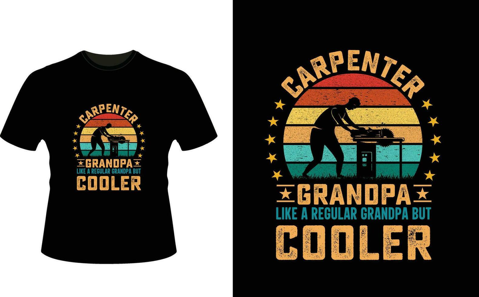 Carpenter Grandpa Like a Regular Grandpa But Cooler or Grandfather tshirt design or Grandfather day t shirt Design vector