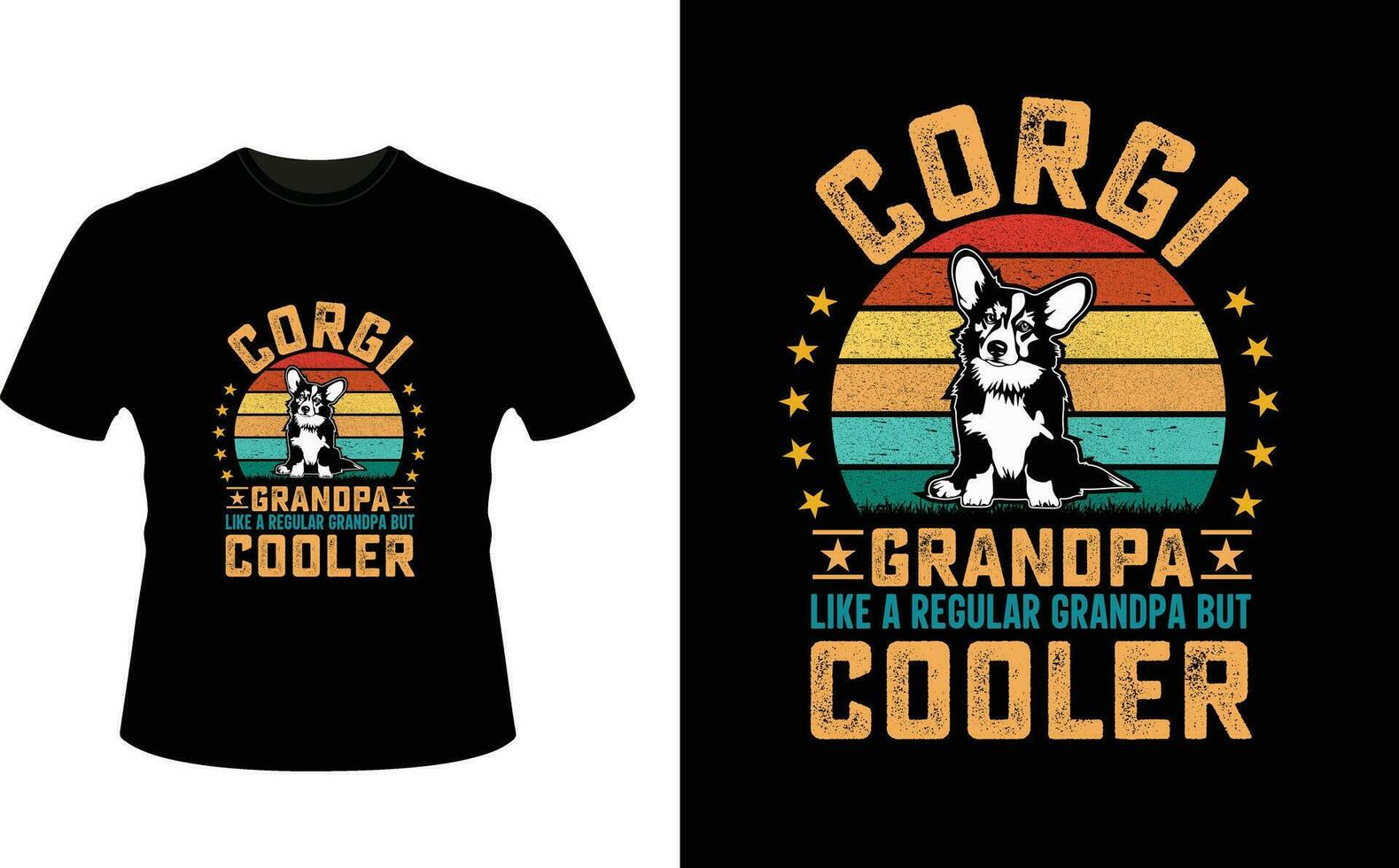 Cargi Grandpa Like a Regular Grandpa But Cooler or Grandfather tshirt design or Grandfather day t shirt Design vector