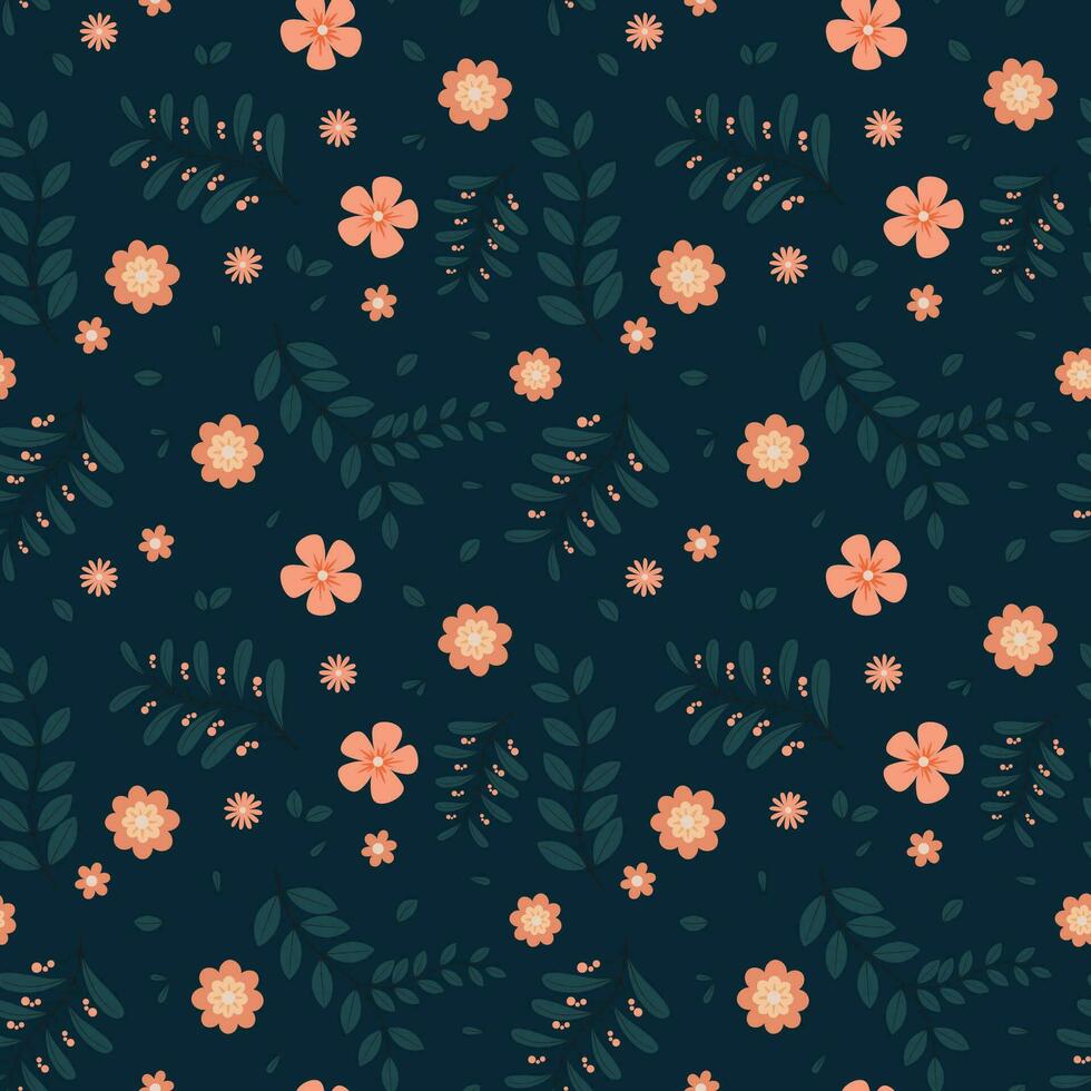 Floral pattern in seamless style. vector