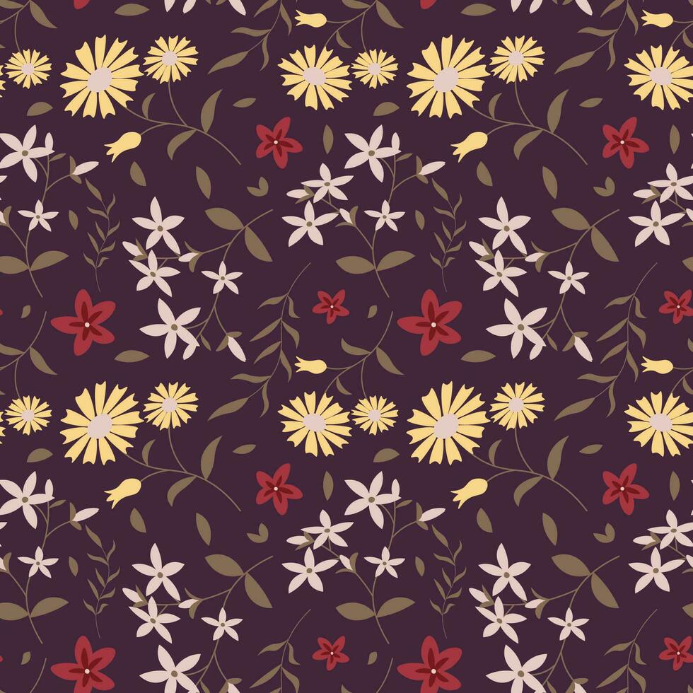 Floral pattern in seamless style. vector