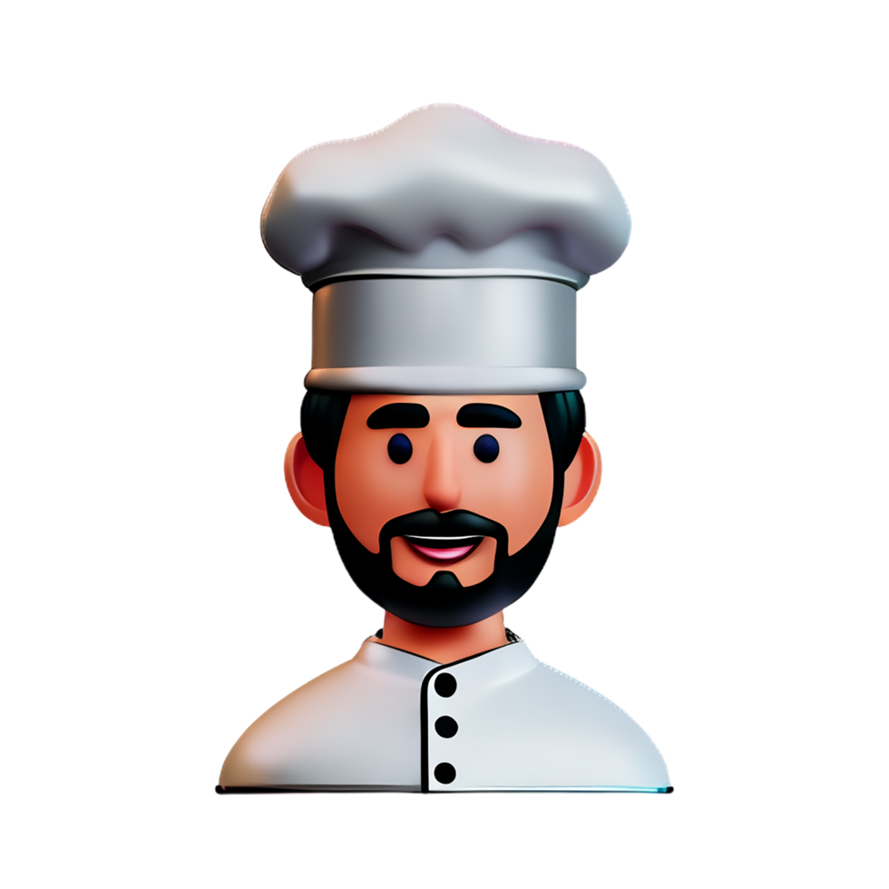 chef 3d face profession avatars illustrations png