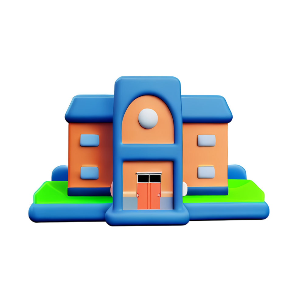 school 3d icon illustration png