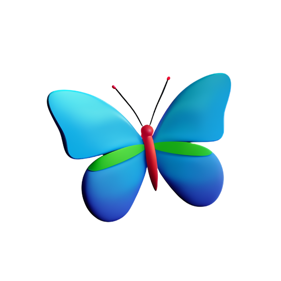 butterfly 3d icon illustration png