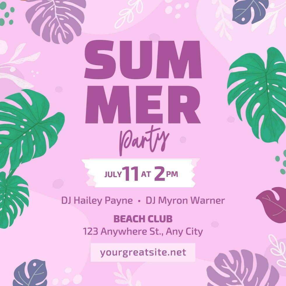 Seasonal Summer Party Linkedin Post template