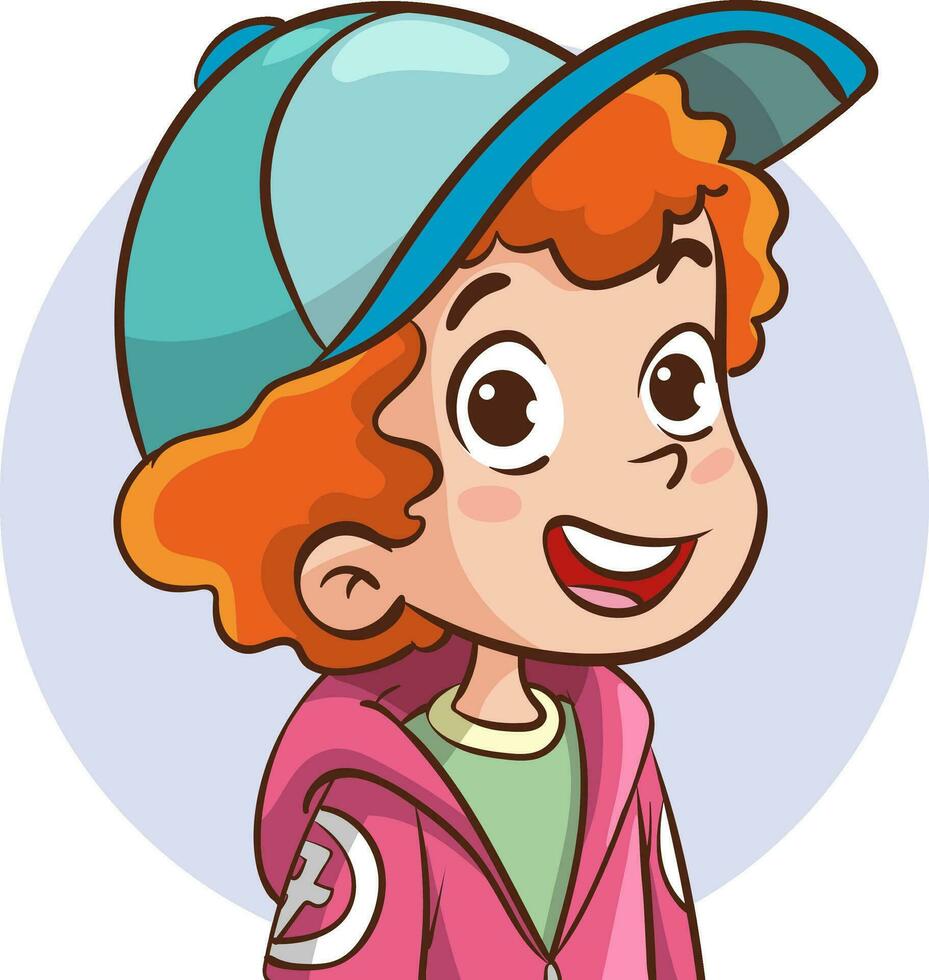 niños retrato dibujos animados vector ilustración