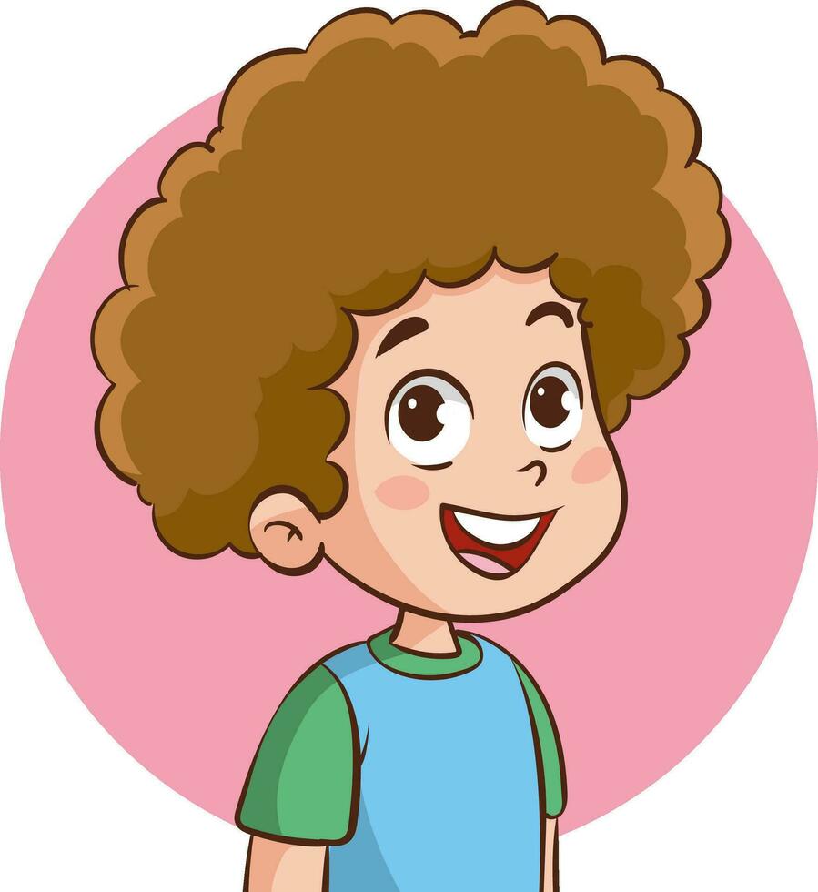 niños retrato dibujos animados vector ilustración