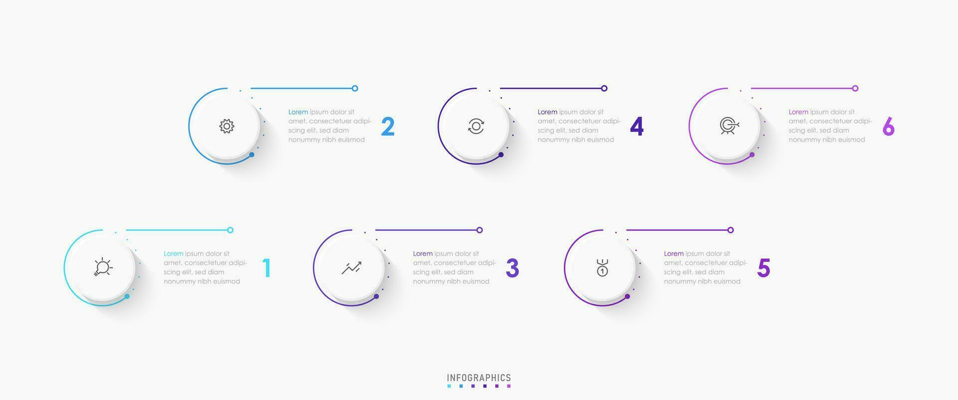 Vector Infographic label design template with icons and 6 options or steps. Can be used for process diagram, presentations, workflow layout, banner, flow chart, info graph.