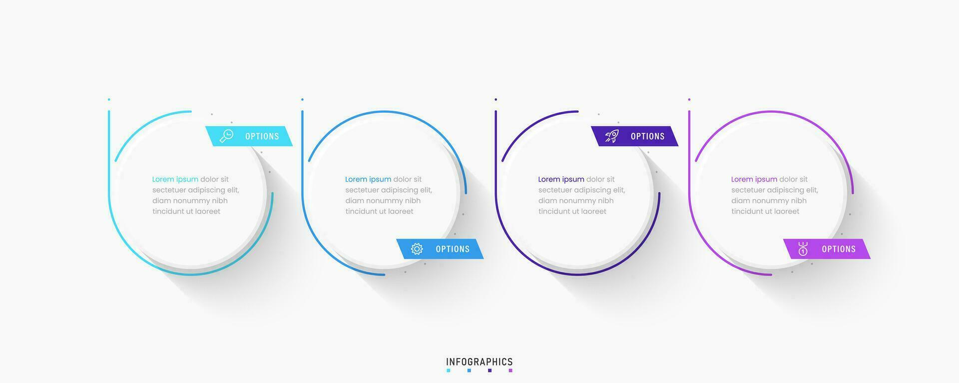 Vector Infographic label design template with icons and 4 options or steps. Can be used for process diagram, presentations, workflow layout, banner, flow chart, info graph.