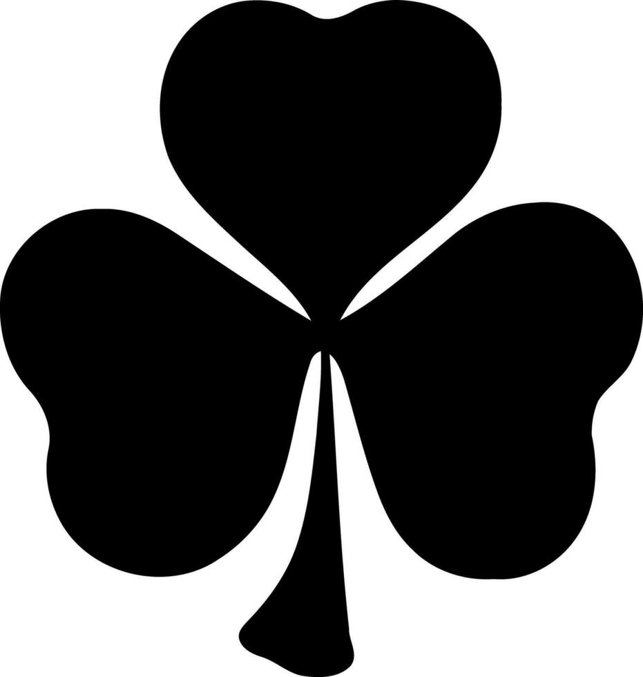 black and white three leaf clover vector