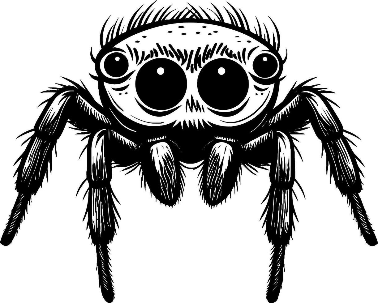 animal invertebrado saltando araña vector