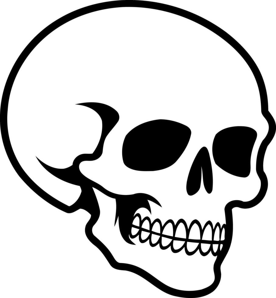 bones skull black and white vector