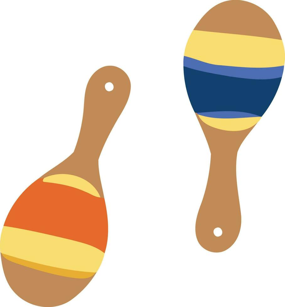 Pair of Cuban or Mexican Maracas vector
