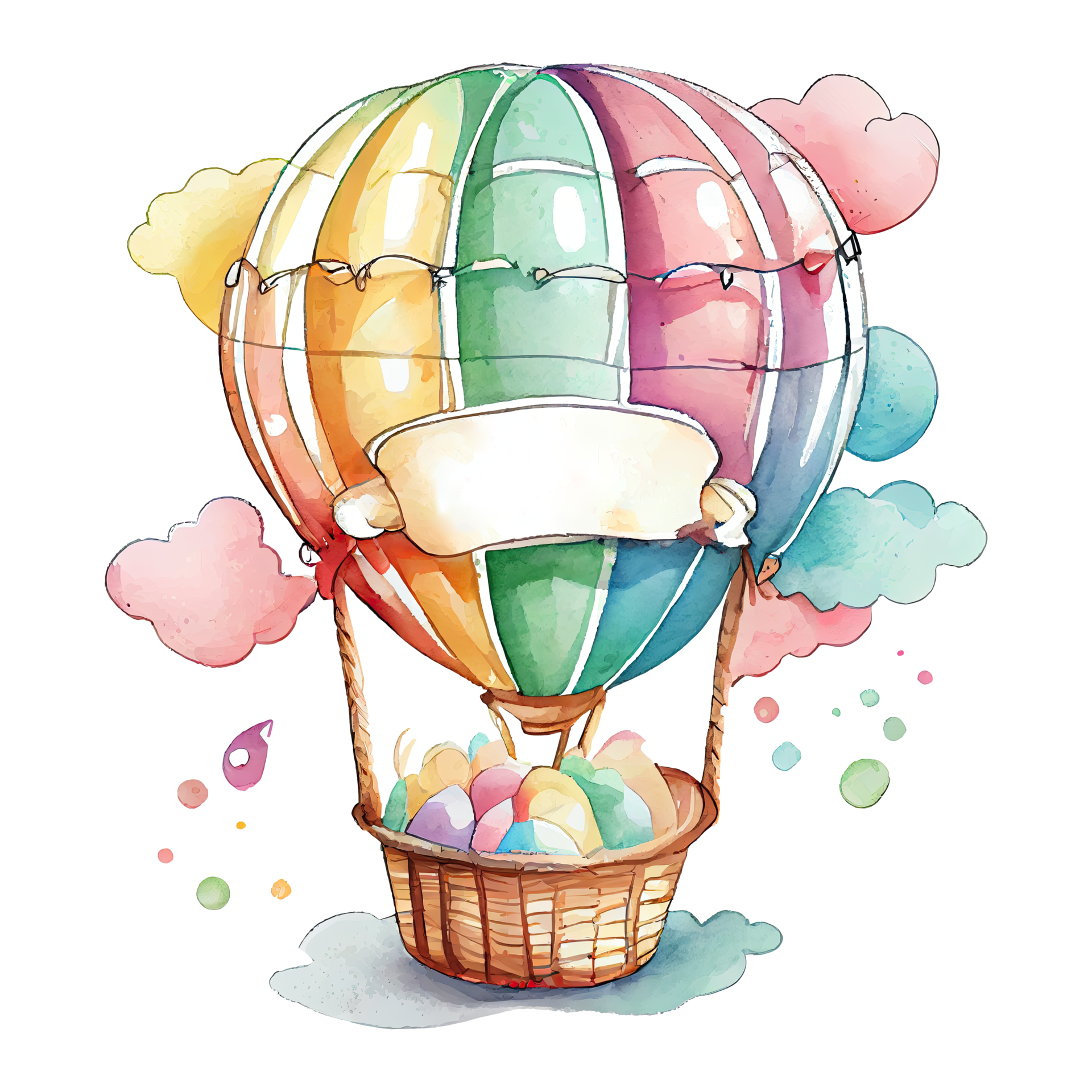 Premium AI Image  beautiful Balloon Strings watercolor Carnival clipart  illustration