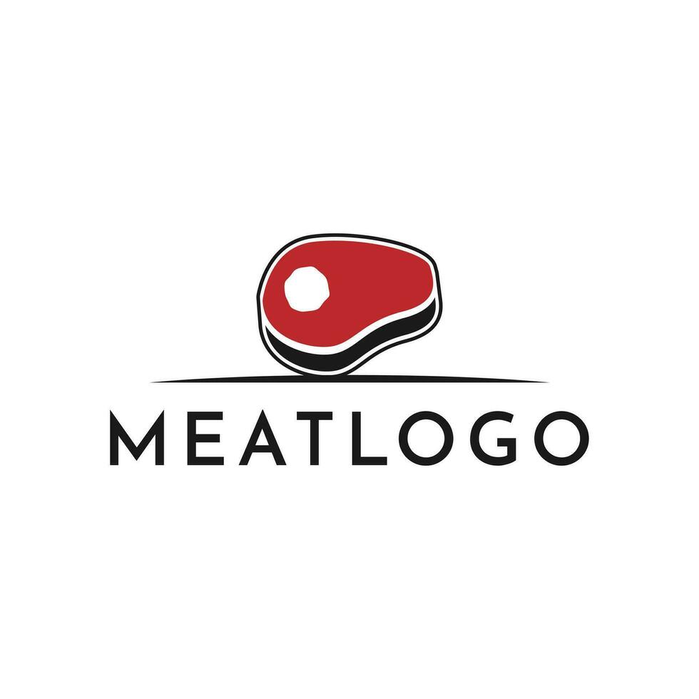 sencillo carne logo diseño modelo vector