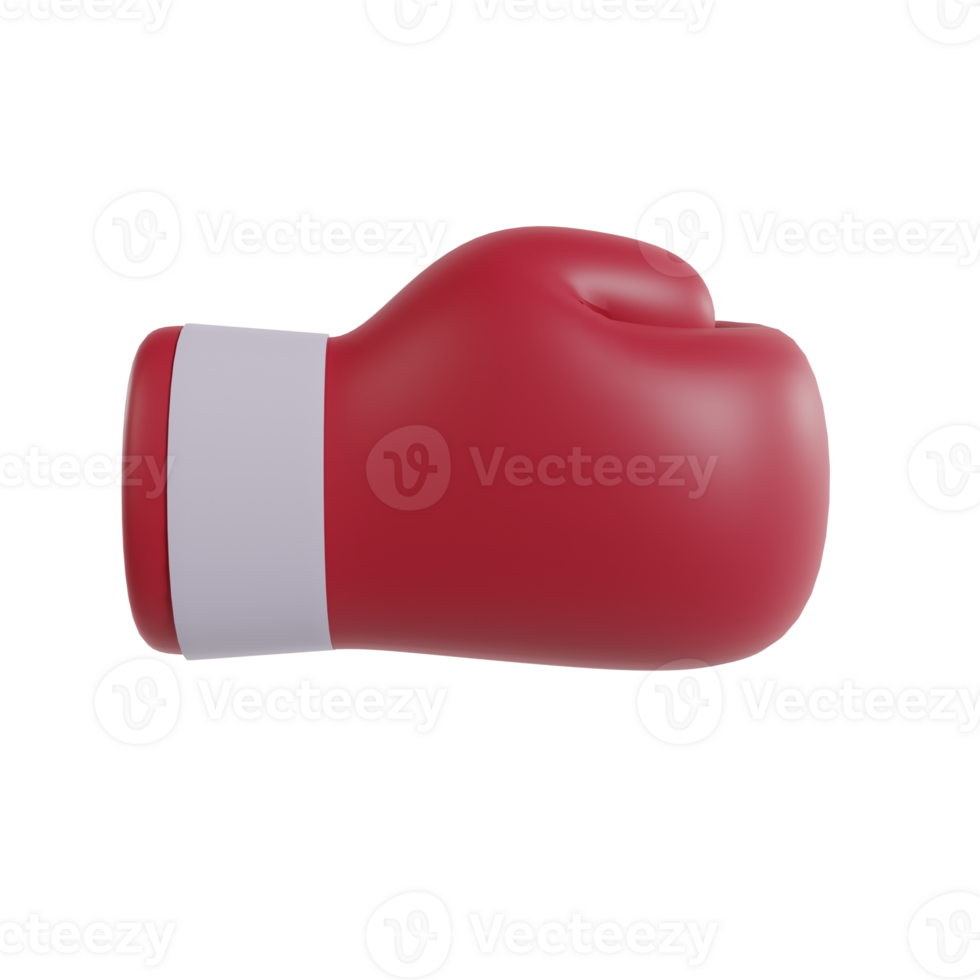 vermelho boxe luva 3d isolado png