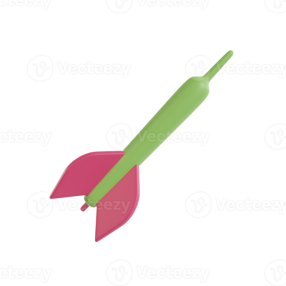 Red  green dart 3d isolated png