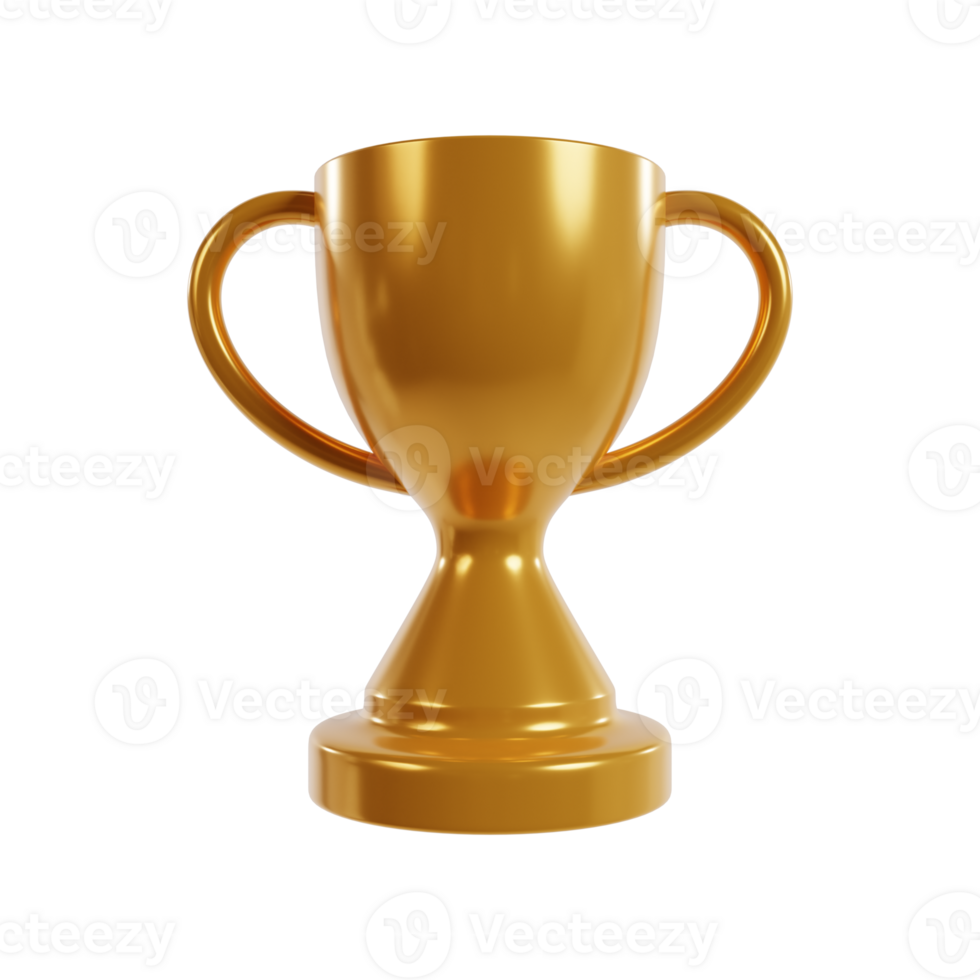 Gold cup 3d isolated png