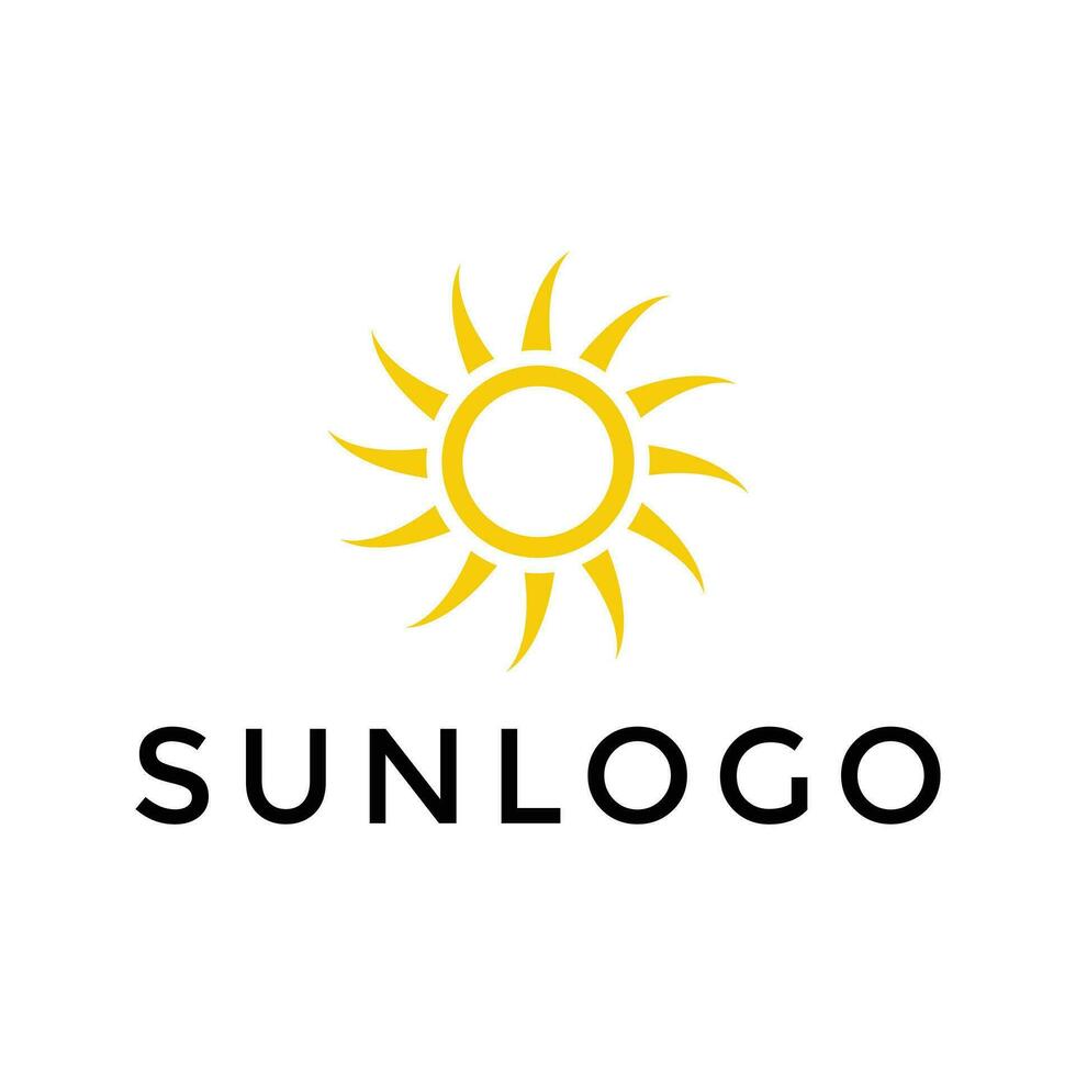 simple sun logo design template vector