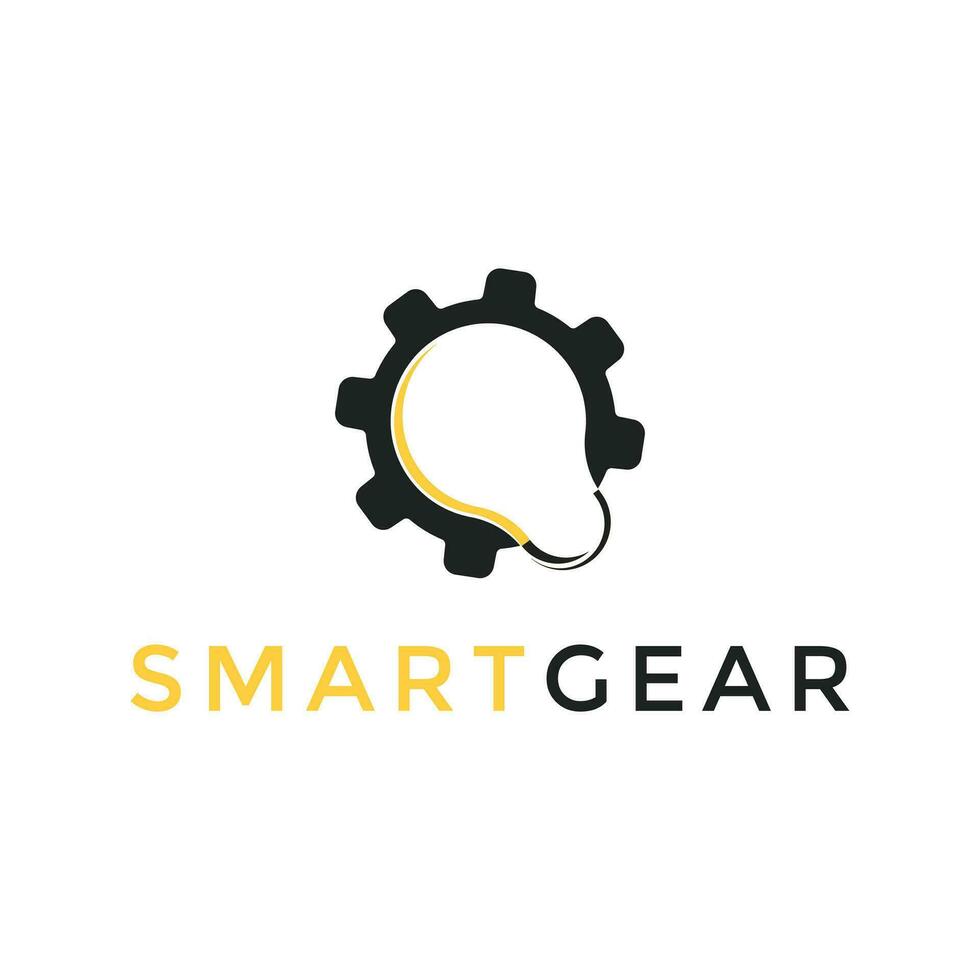 Illustration modern gear light bulb logo icon vector sign industrial design