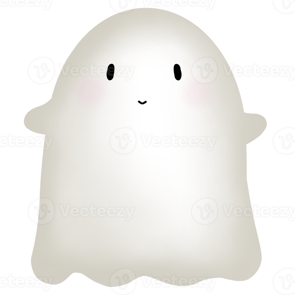 Cartoon drawing of a cute little ghost png