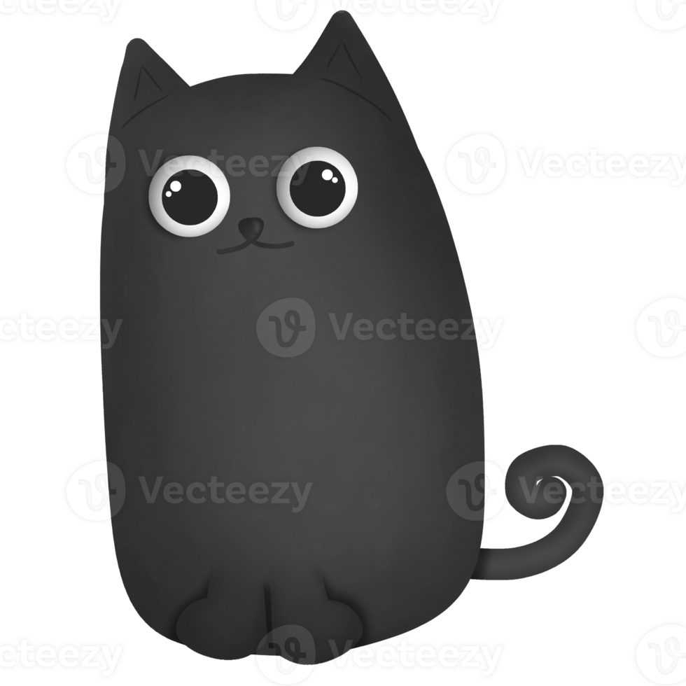 black cat cartoon drawing png