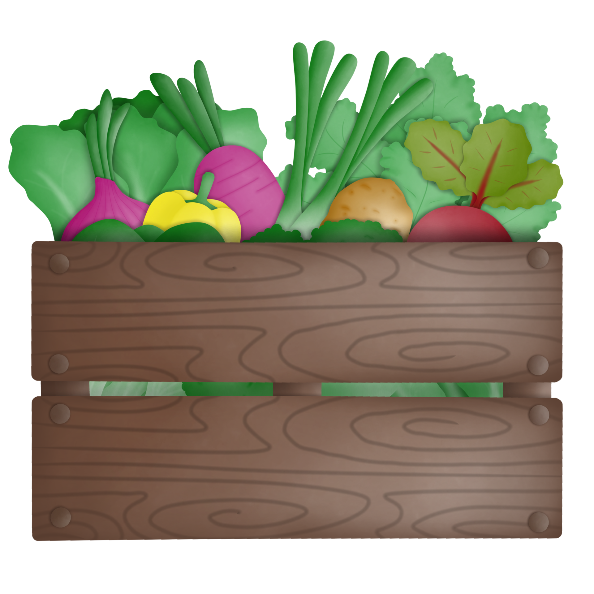Cartoon drawing of wooden vegetable crates 28211117 PNG