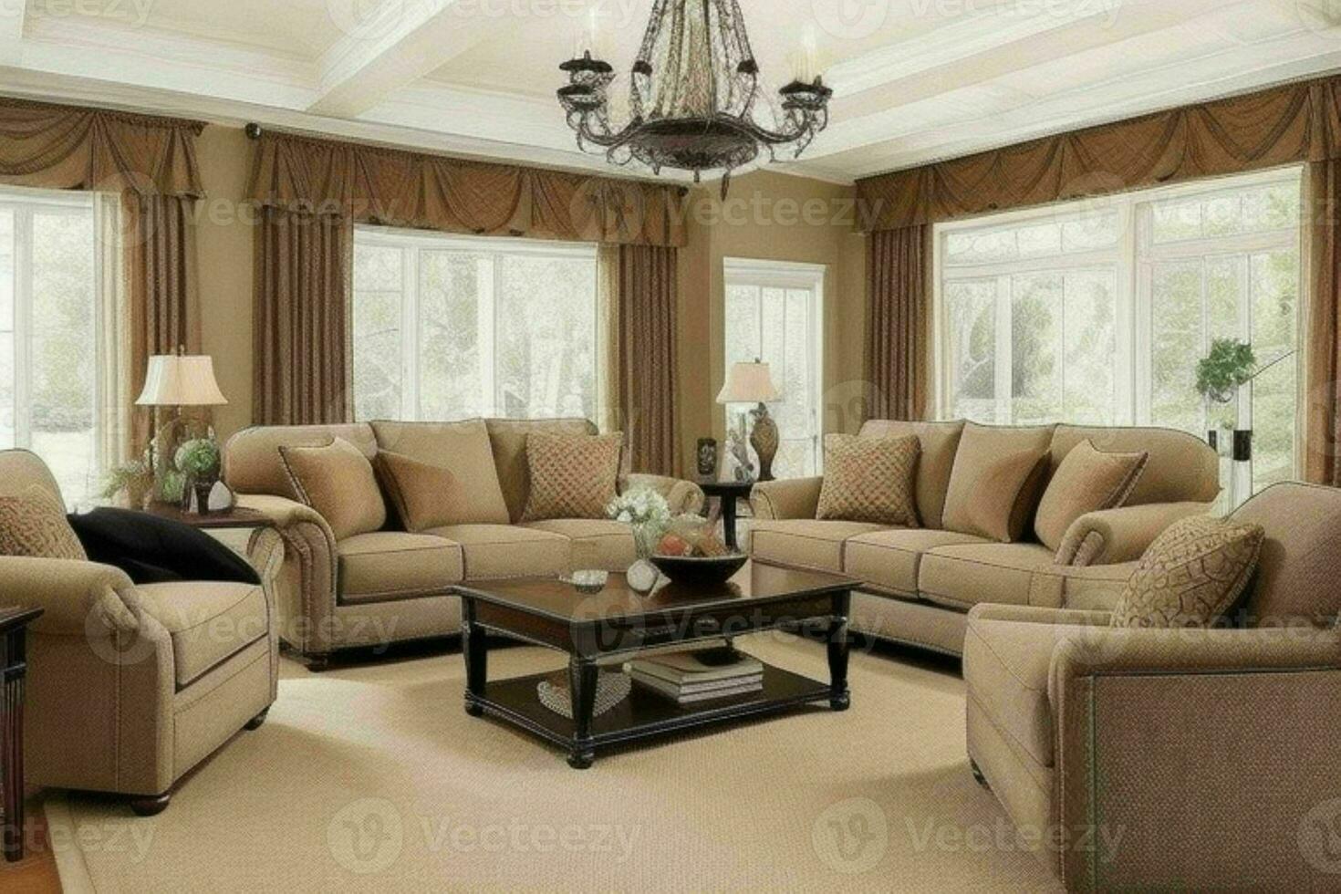 Traditional Living Room Style home interior. Pro Photo