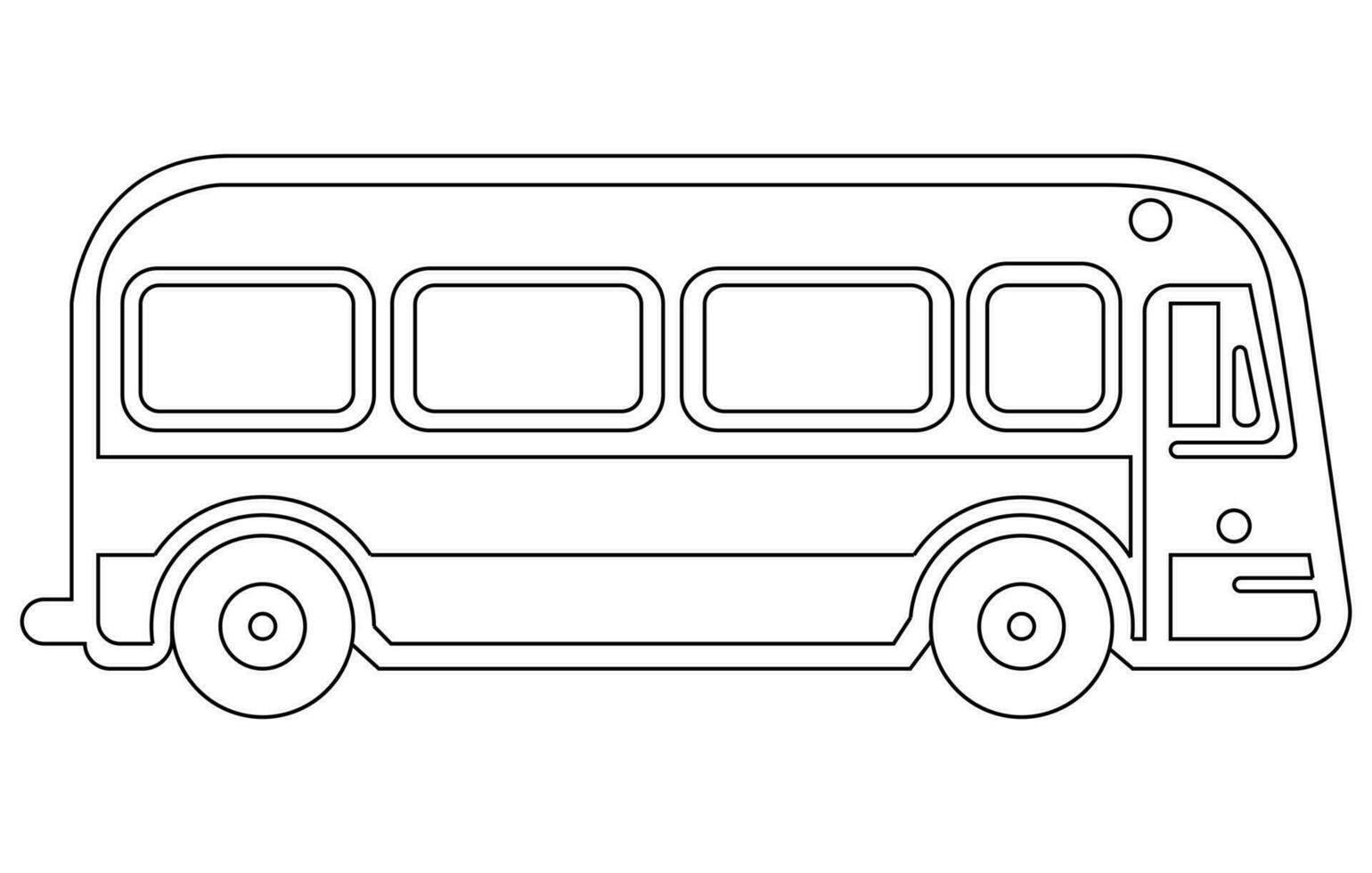 ciudad autobús. editable contorno bosquejo icono, autobús conducción en la carretera vector ilustración en línea Arte estilo