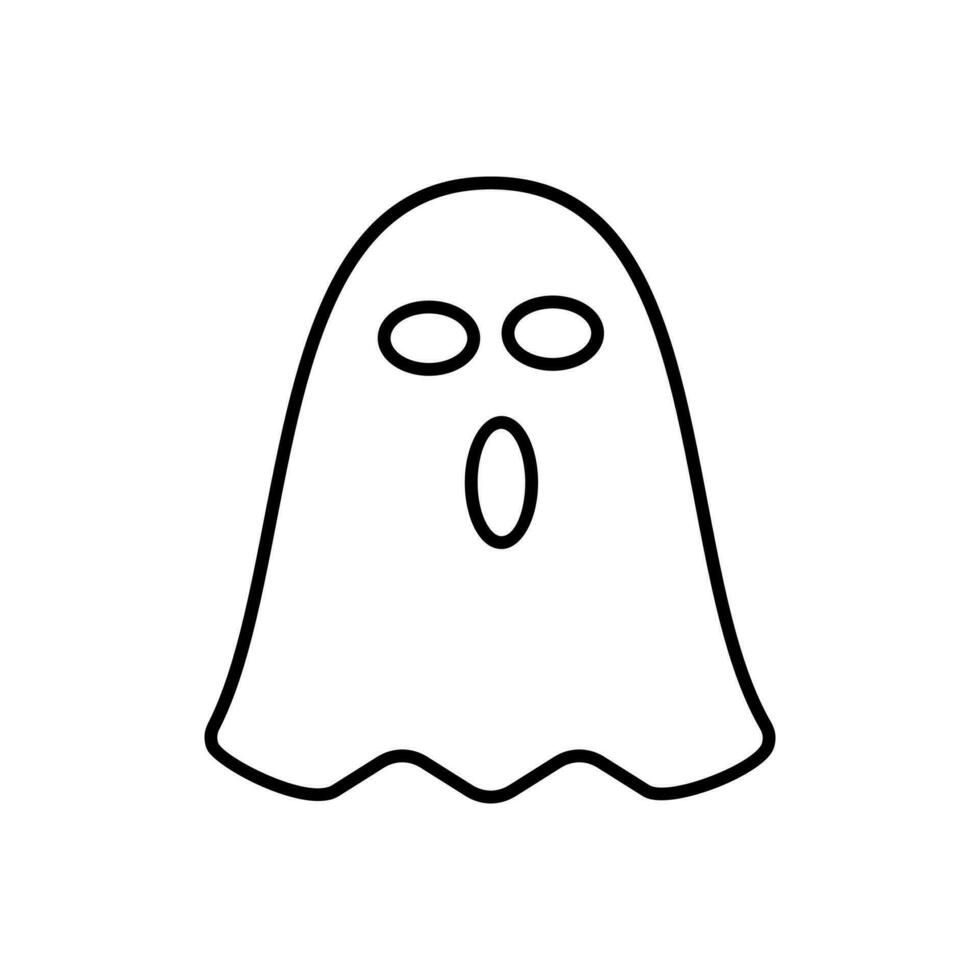 Ghost icon isolated on White Background. Ghost vector icon, Emotion Variation. Simple flat style design element. Scary horror pictures.
