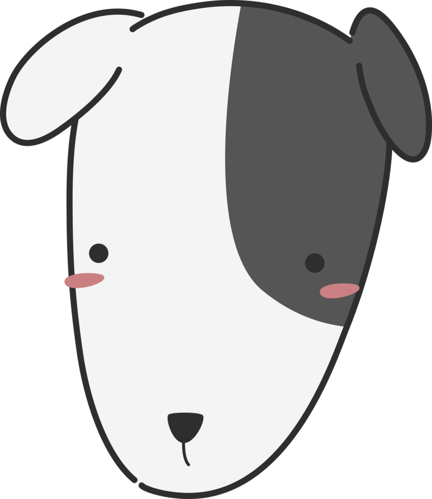 cachorro cabeça plano estilo desenho animado rabisco png