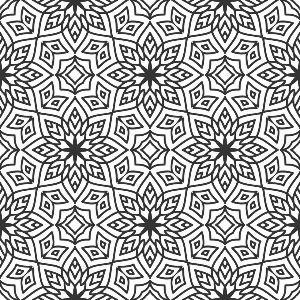 Ethnic Floral Seamless Pattern With Mandalas vector