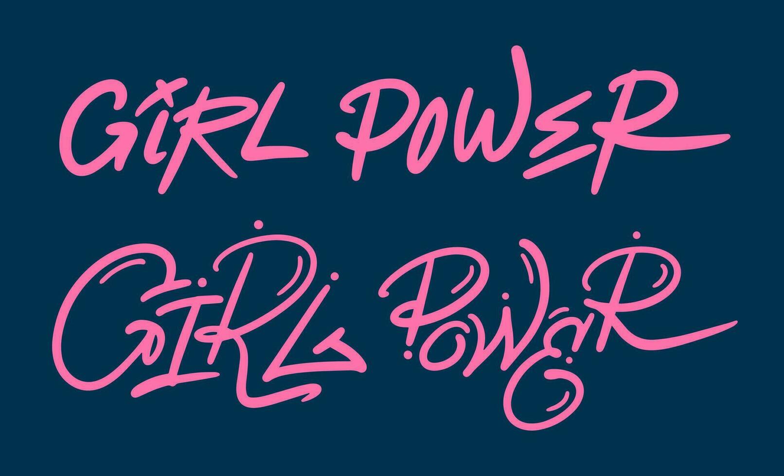 Retro inspirational girl power slogan print. Graffiti urban street style. Colorful cute calligraphy text illustration vector