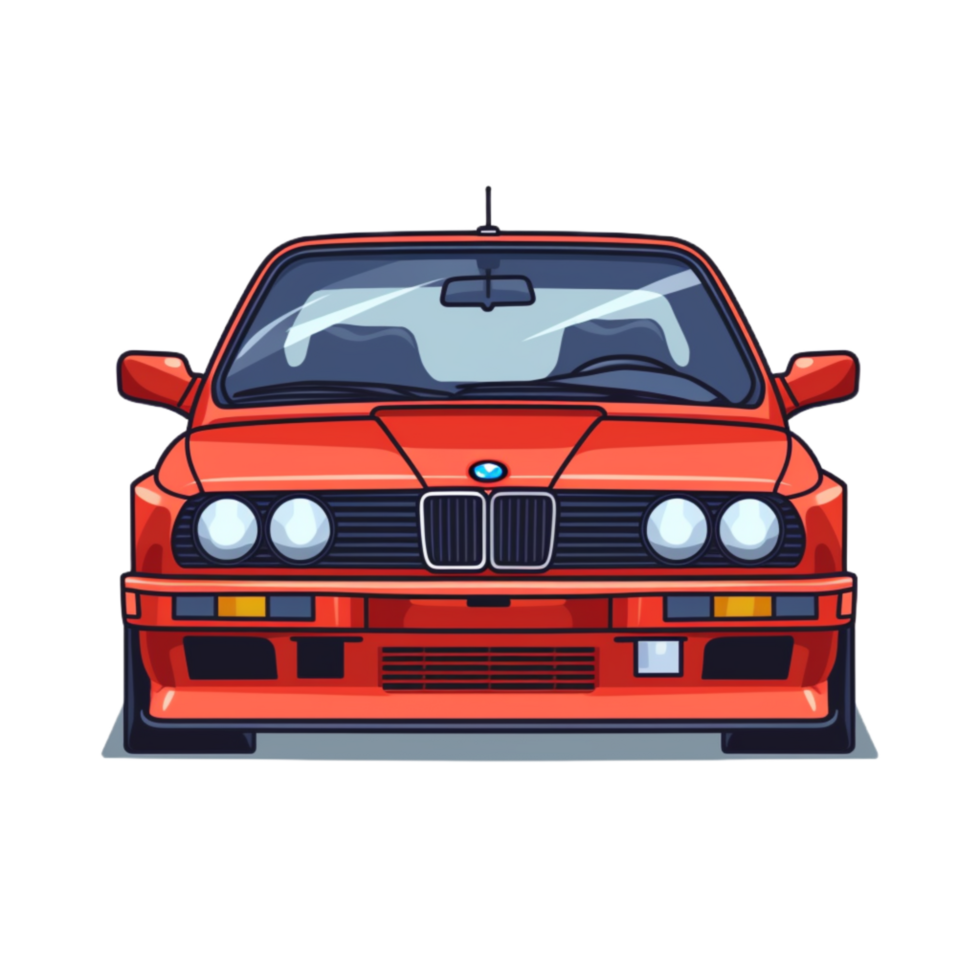 a red bmw car on transparent background, png