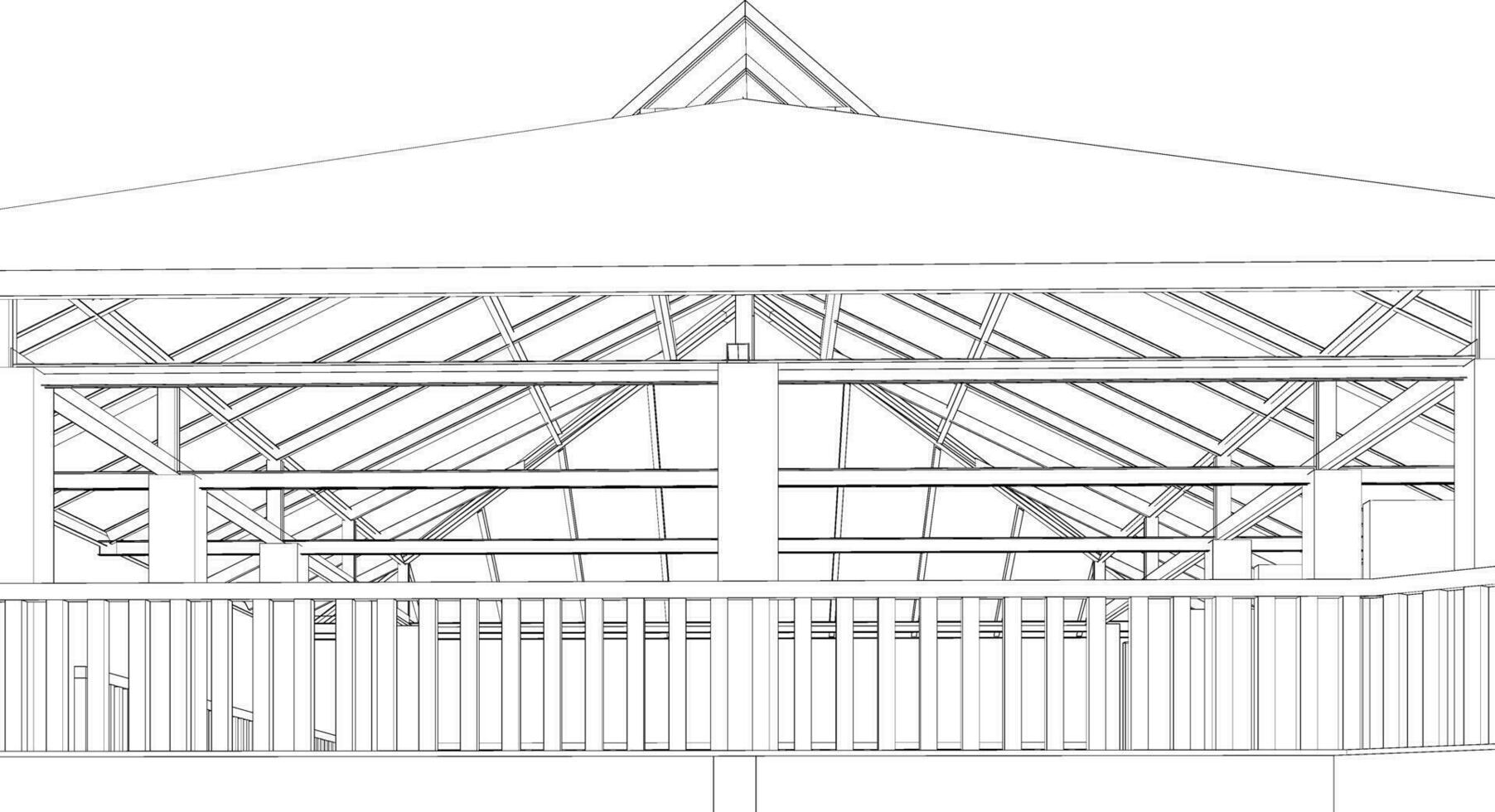 3D illustration of building project vector