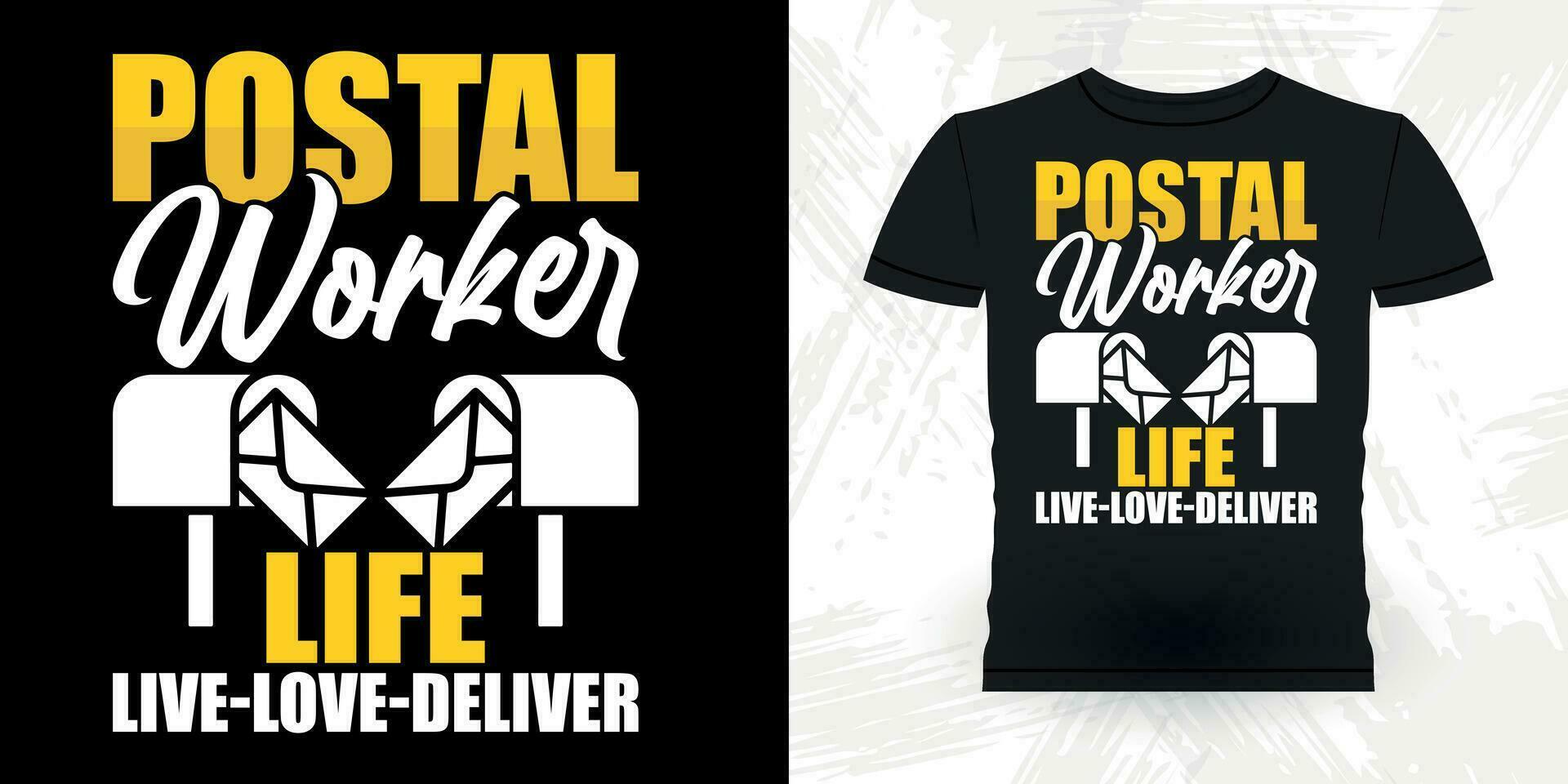 Funny Mailman Mail Retro Vintage Postal Worker T-shirt Design vector