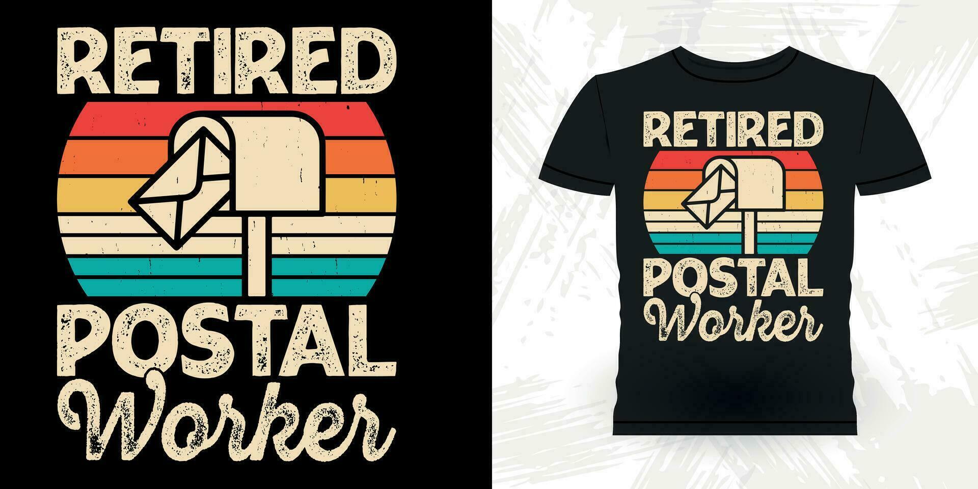 Retired Worker Funny Mailman Mail Retro Vintage Postal Worker T-shirt Design vector