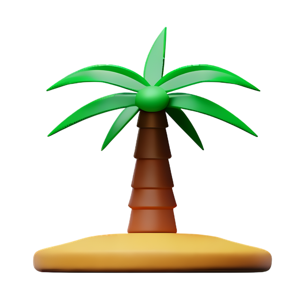 Palm tree 3d rendering icon illustration png