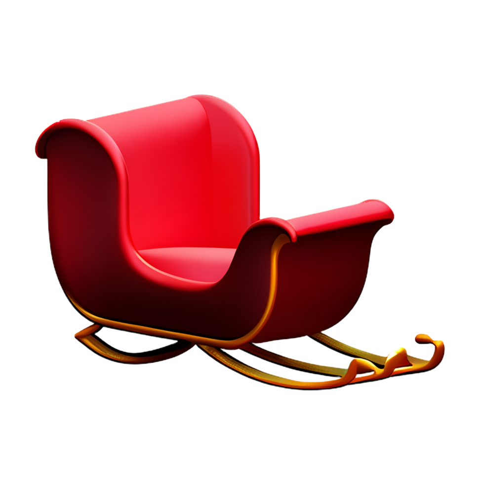 christmas 3d santa claus sleigh icon illustration png