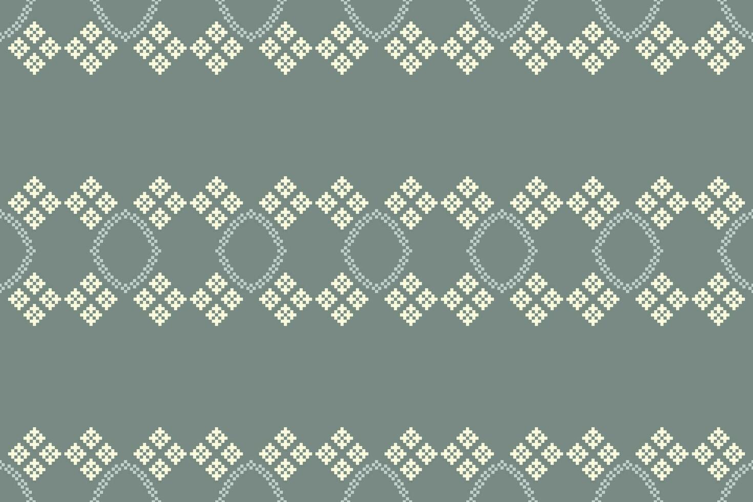 Ethnic geometric fabric pattern Cross Stitch.Ikat embroidery Ethnic oriental Pixel pattern silver gray background. Abstract,vector,illustration. Texture,clothing,frame,motifs,silk wallpaper. vector