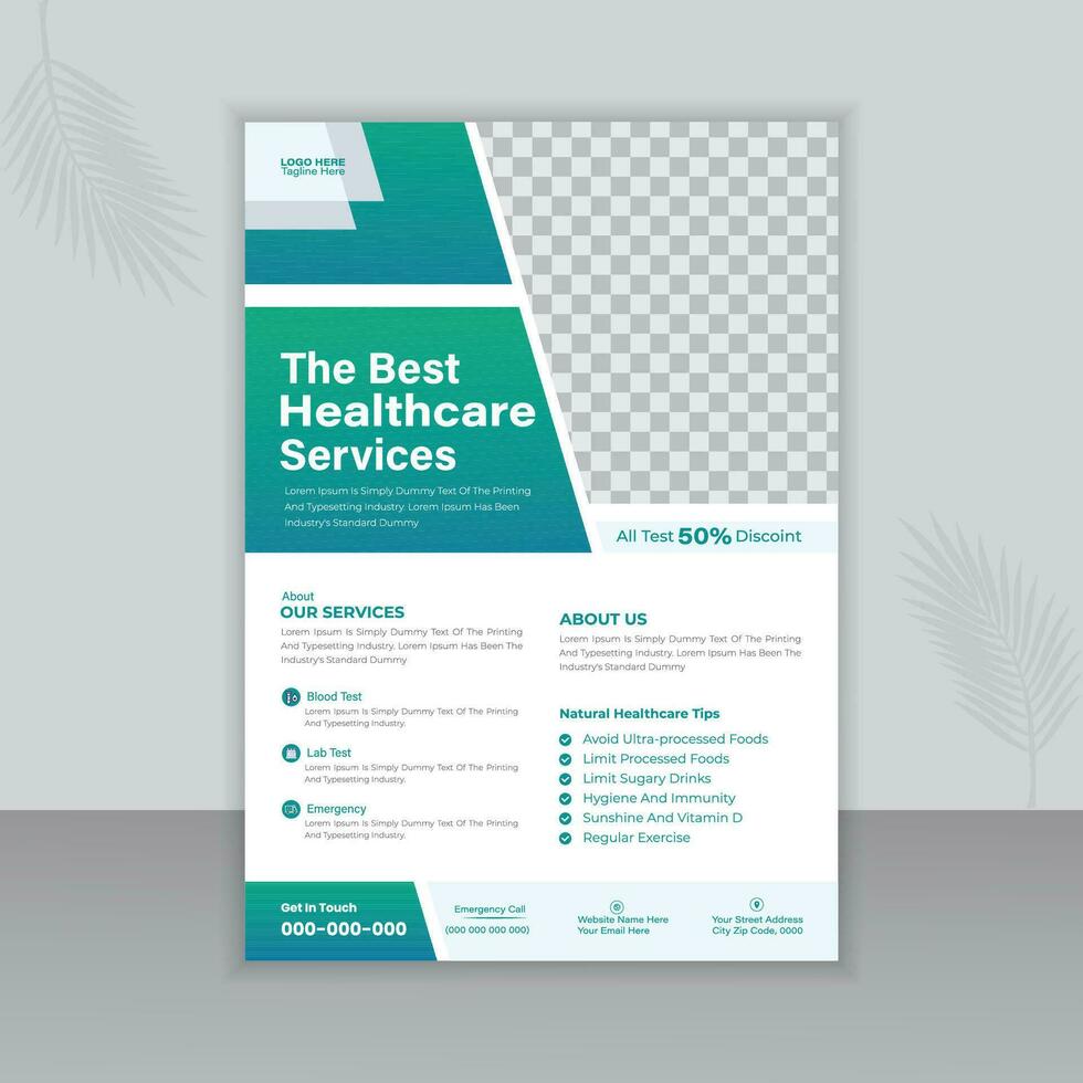 Medical Flyer Or Brochure Design Template vector