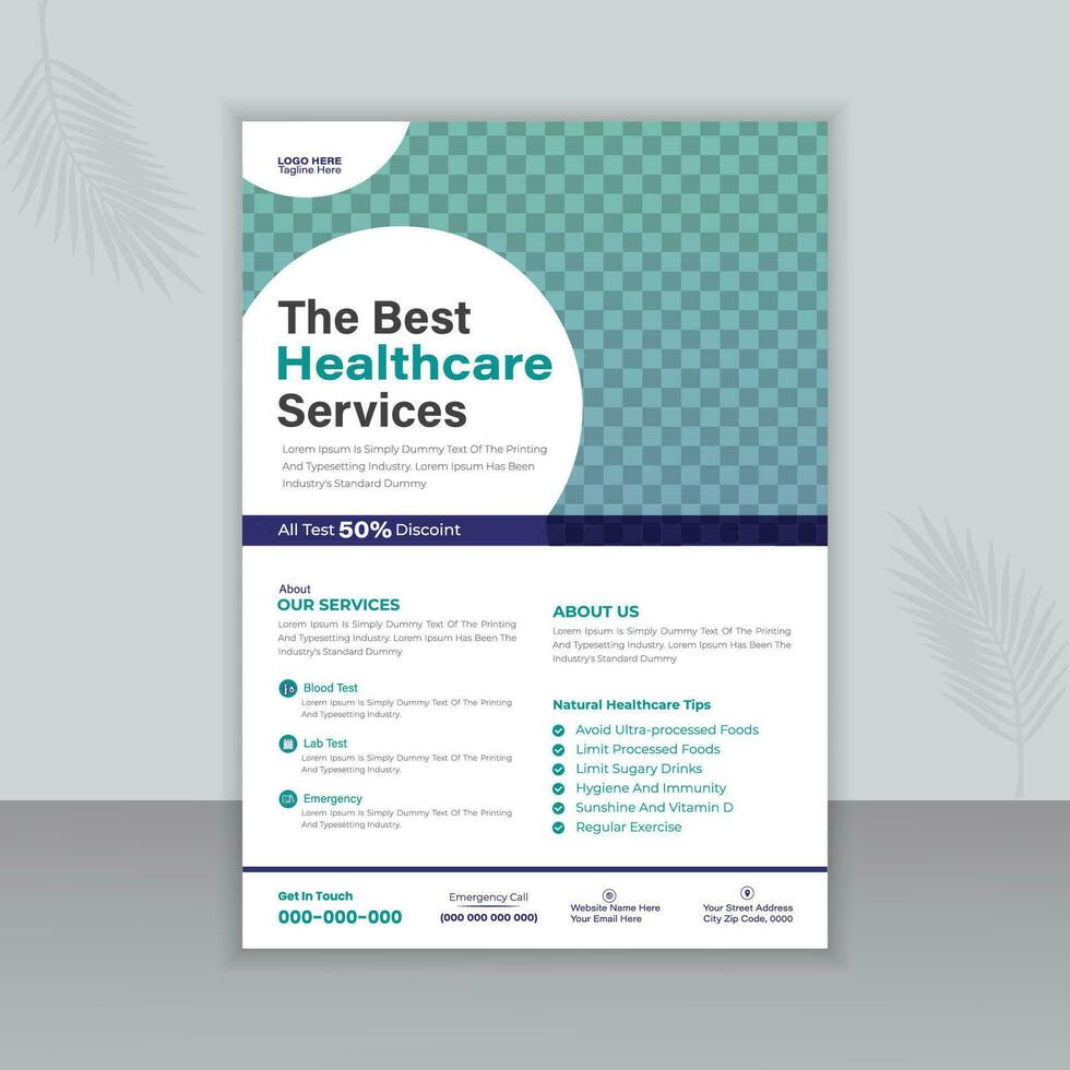 Medical Flyer Or Brochure Design Template vector