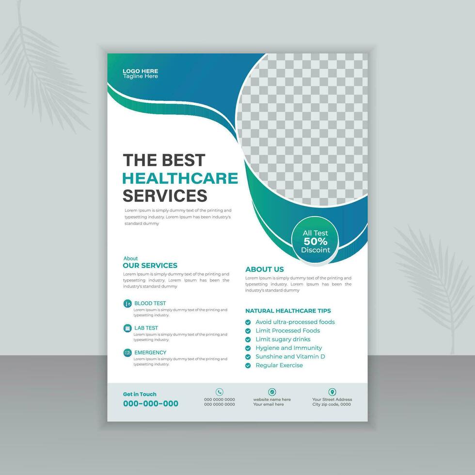 Creative The Best Medical Flyer Or Brochure Design Template vector